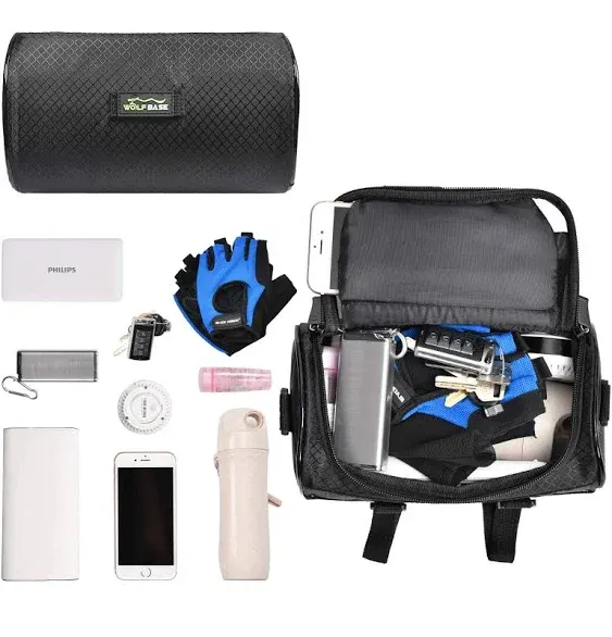 Bike Handlebar Bag, Waterproof Phone Cycling Mount Front Bags, Bicycle Storage Bag with Removable Shoulder Strap, 6 inch Transparent Pouch, Best Gift