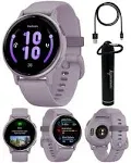 Wearable4U - Garmin Vivoactive 5 Fitness GPS Smartwatch, 1.2 in AMOLED Display, Up to 11 Days of Battery, Metallic Orchid Aluminum Bezel with Orchid Case with Power Bank Bundle