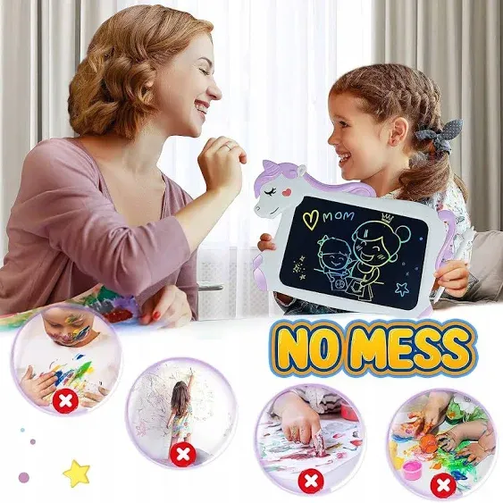 Unicorn LCD Writing Tablet for Kids  Reusable Doodle Scribbler Board with Stylus