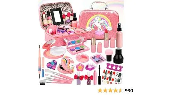 Kids Makeup Kit for Girls Real Washable Makeup Toy for Little Girl Princess P...