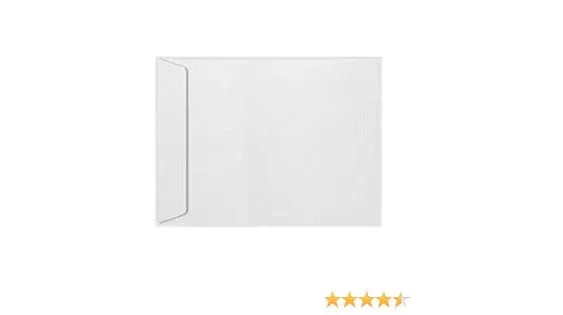 LUXPaper Open End Envelopes | Peel & Press | 8 1/2" x 10 1/2" | Bright White | 70lb. Text | 50 Qty