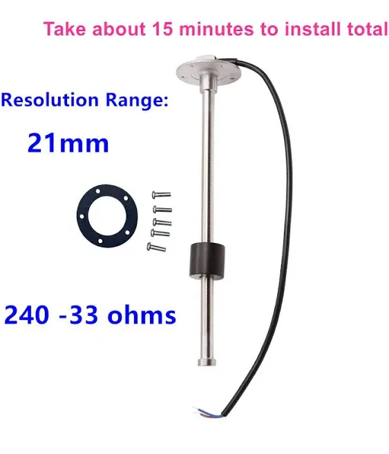 240-33 ohms 10"(250mm) Marine Fuel Sending Unit for Boat Truck Car Vehicle Fuel Tank Sending Unit Fuel Level Sending Unit Gas Water Tank Sender Fuel Gauge Sending Unit Water Level Sensor