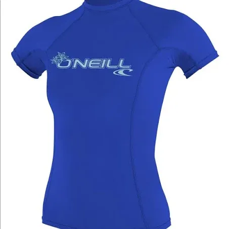 O'Neill Basic Skins Short-Sleeve Crew Rashguard - Women's Tahitian Blue, S