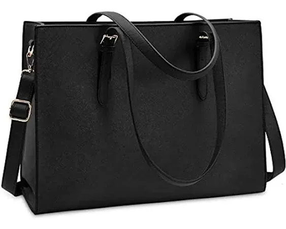 NUBILY Laptop Bag for Women 15.6 inch Waterproof Lightweight Leather Laptop Tote Bag Womens Professional Business Office Work Bag Briefcase Computer