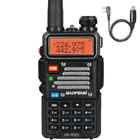 Baofeng x Radioddity UV-5RX3 | Tri-band 1.25M | Tri-color LCD | 2 Antennas | with Cable