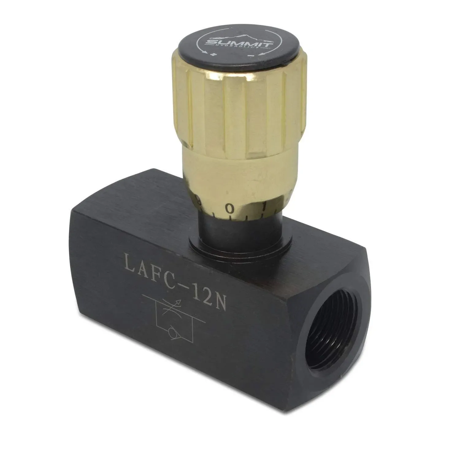 Hydraulic in-Line Adjustable Variable Flow Control Valve w/Free Rev Flow, 3/4" NPT