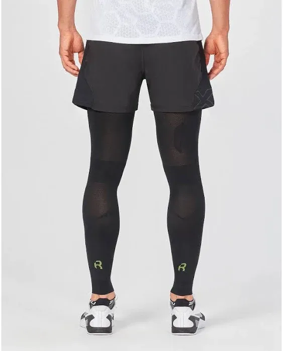 2XU Unisex Leg Sleeves Recovery Flex - Compression Calf Sleeves for Enhanced Recovery and Performance - Black/Nero