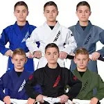 Elite Sports IBJJF Ultra Light BJJ Brazilian Jiu Jitsu Gi for Kids with Preshrunk Fabric and Free Belt