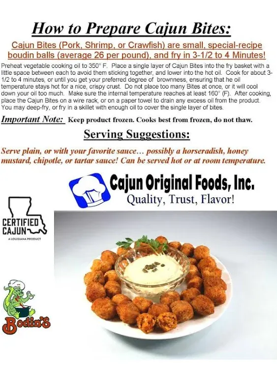 Cajun Original Foods Crawfish Boudin Bites