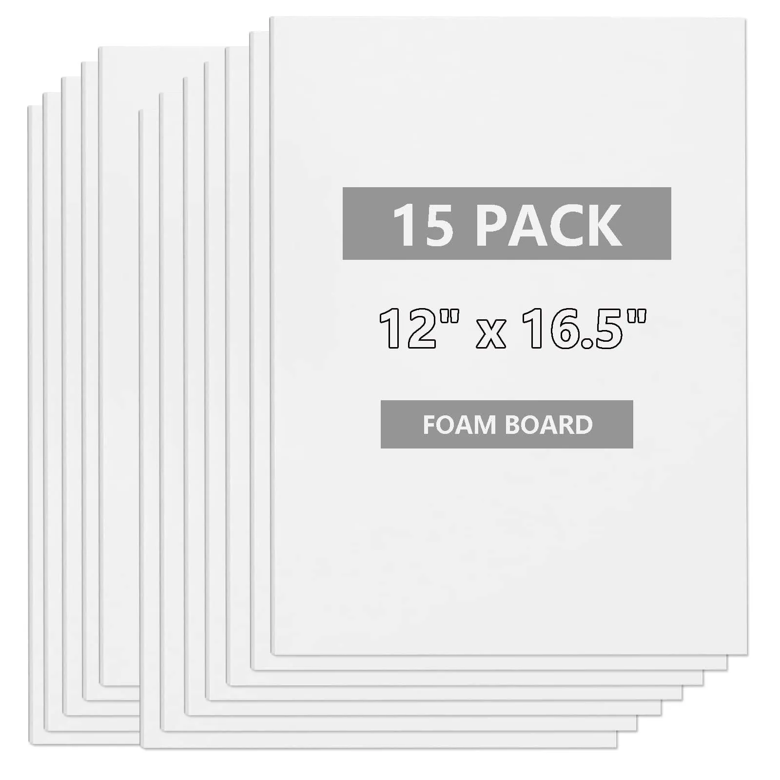 AYAYGD 15 Pack White Foam Board for Projects, 12 x 16.5inch Foam Core Baking Board Mat Board Center, 3/16inch Thick Polystyrene Foam Sheet for School,