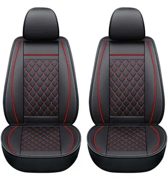 GIANT PANDA Custom Fit 2 Pack Front Car Seat Covers for Select Toyota Sienna 2021 2022 2023 2024 2025 LE, XLE Plus, Luxury Seat Covers for car, Faux Leather Car Seat Protector (Black)