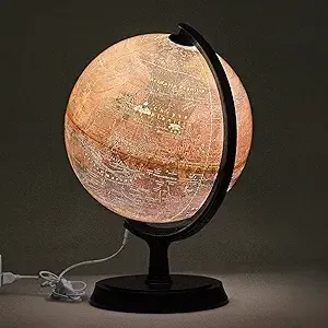 Mapsoft Explorer Illuminated Mars Globe, 24cm/9.5&#034;, RI-24, Lamp, Light, LED