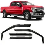 Voron Glass in-Channel Extra Durable Rain Guards for Ford F250 to F550 Super Duty 2017-2022 Crew Cab, Window Deflectors, Vent Window Visors, 4 Pieces - 200289