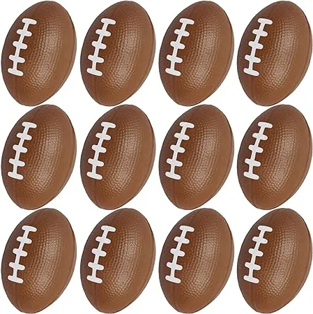 Wall2Wall Mini Sports Balls for Kids Party Favor Toy, Soccer Ball, Basketball, Football, Baseball (12 Pack) Squeeze Foam for Stress, Anxie