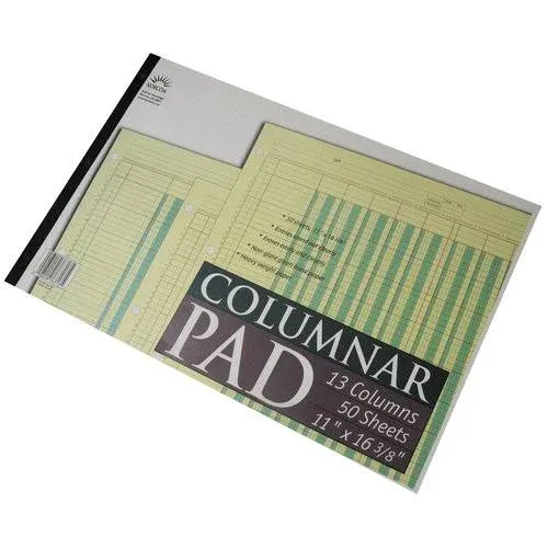 Columnar Pad 13 Columns, 11 x 16.375 Inches, 50-Sheets, Green