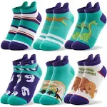 Kids Boys Ankle Socks No Show Low Cut Funny Cute Cartoon Novelty Cotton Socks 6 Pairs