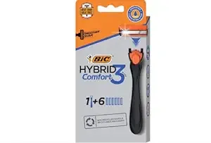 BIC Hybrid Advance 3 Disposable/System Shaver, Men, 6-Count (Pack of 3)