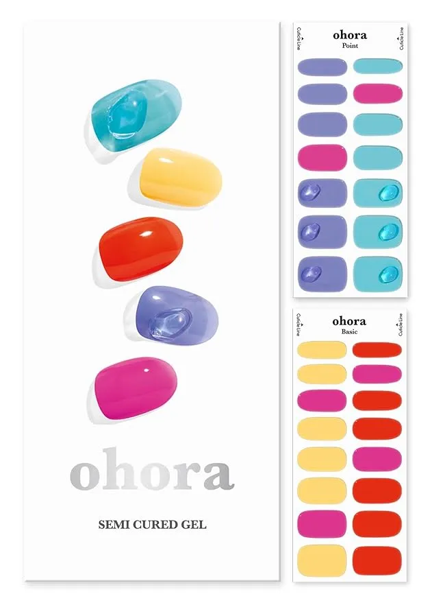 ohora Semi Cured Gel Nail Strips N Cream Butter Works with Any Nail Lamps Salo