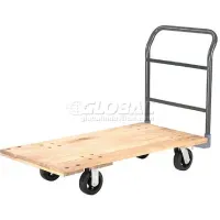 Global Industrial Platform Truck w/Hardwood Deck, 60 x 30, 2000 Lb. Capacity, 6" Rubber Casters