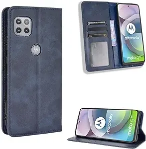 Case for Motorola Moto One 5G UW Ace 2021 XT2113-1 Leather Case,Case for Motorola Moto G 5G XT2113-3 Case,Case for Motorola Moto One 5G Ace XT2113-2 XT2113-5 Case PU Leather flip Cover Blue