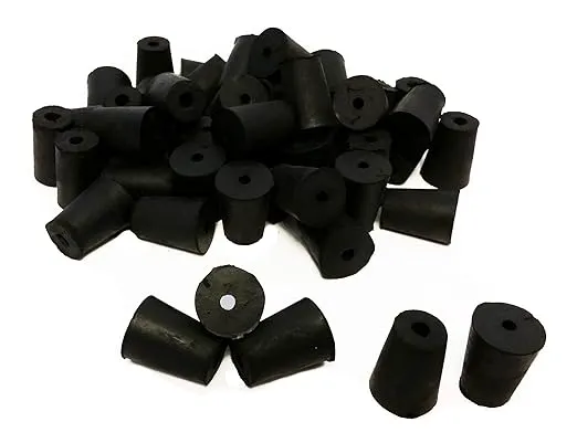 RS-1-1 Rubber Stoppers, Size 1, Drilled 1-Hole (1-Pound Pack),Black