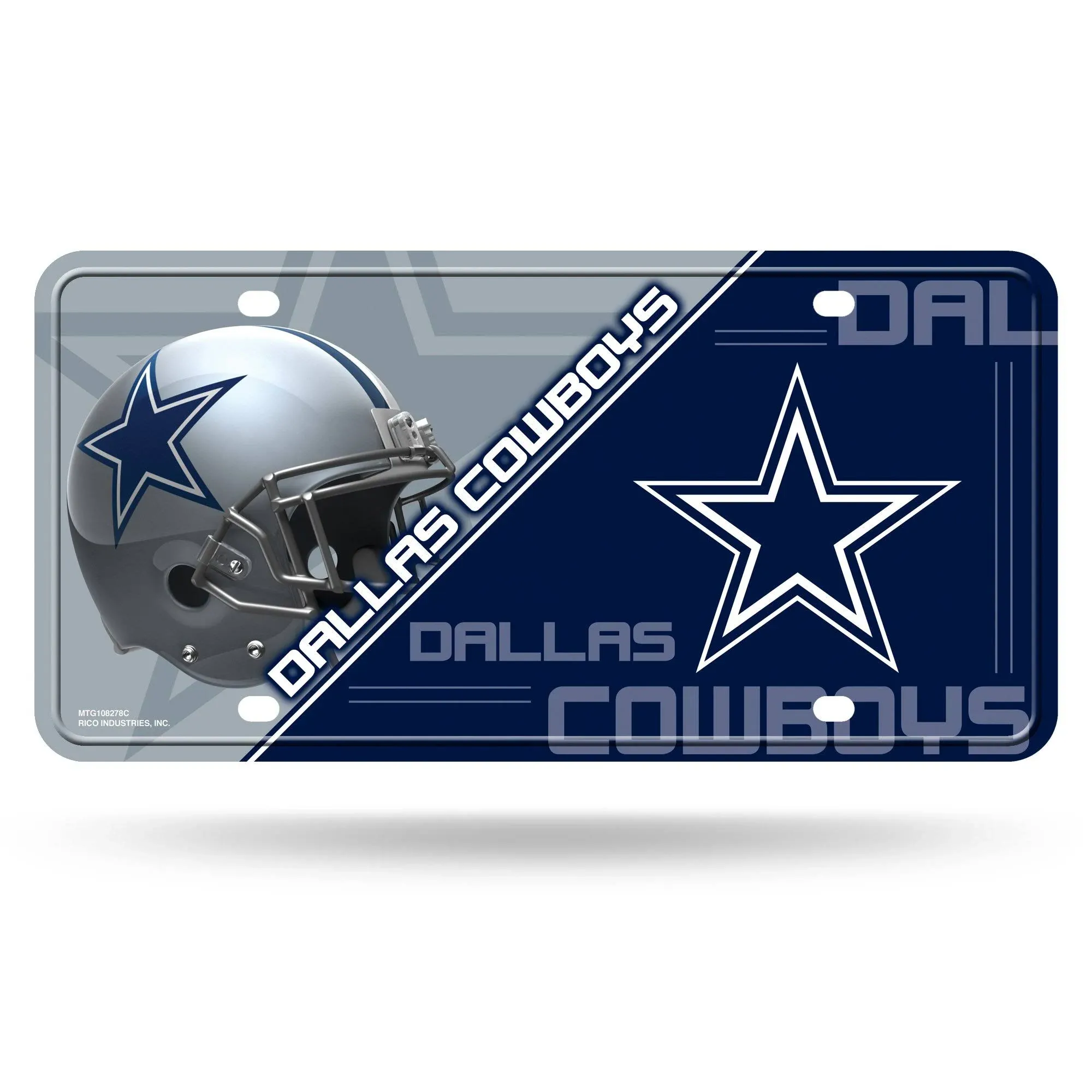 Rico Industries NFL Dallas Cowboys Unisex Dallas Cowboys License Plate Metaldallas Cowboys License Plate Metal, Team Color, One Size (6734513429)