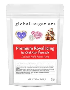 Global Sugar Art Premium Royal Icing Mix White, 15 Ounces by Chef Alan Tetreault