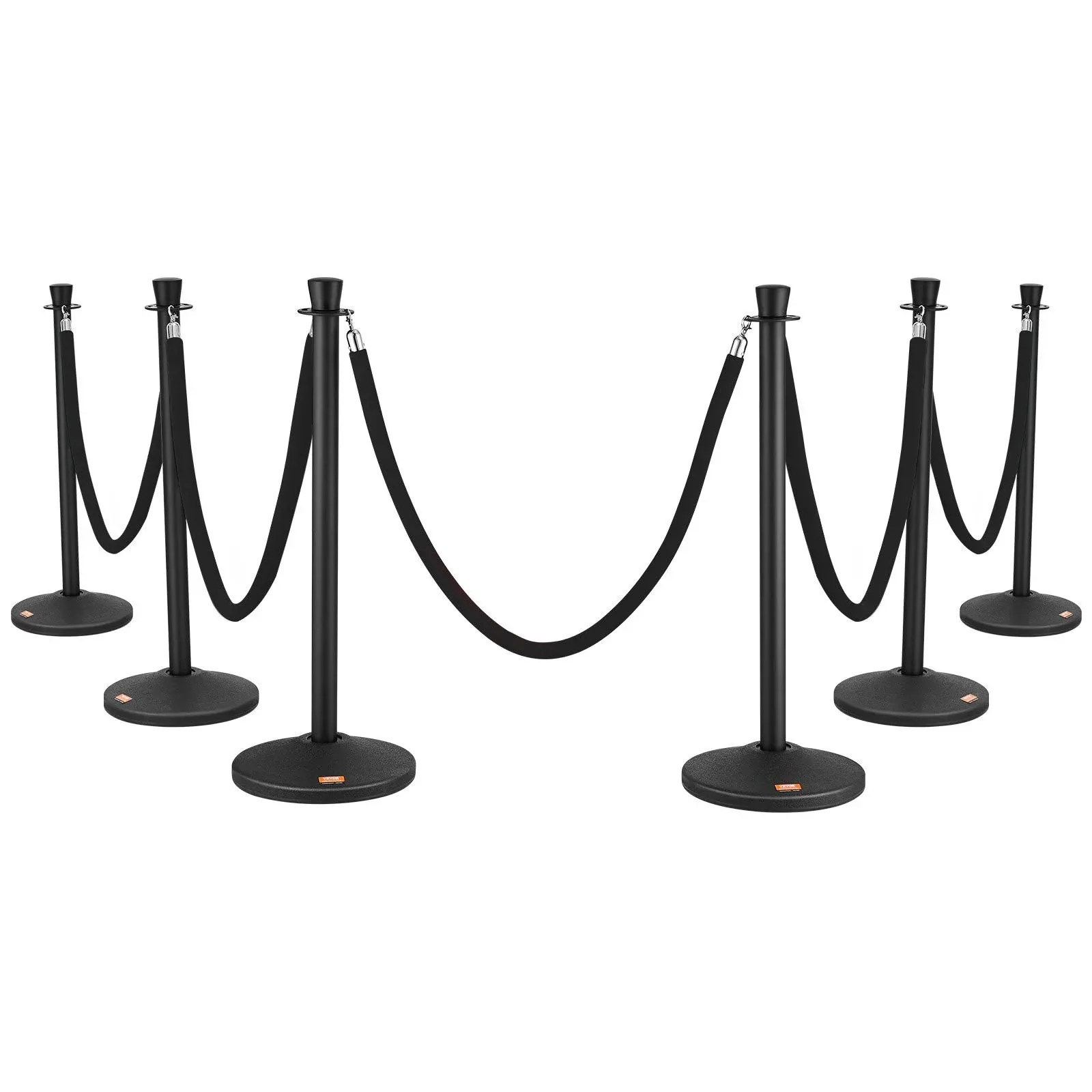 VEVOR Stanchion Velvet 6-Pack Crowd Control Stanchion with 6PCS 5FT