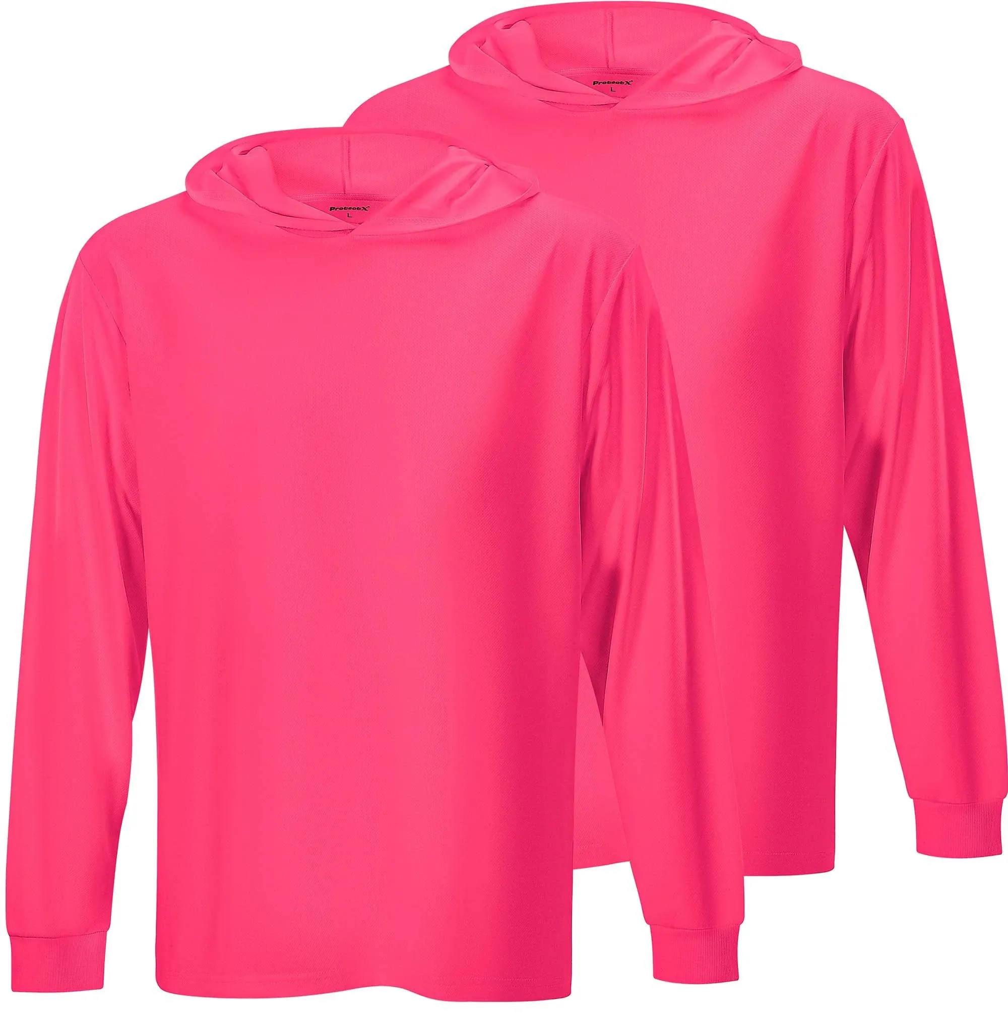 Protectx High Visibility Sun Protection Lightweight Long Sleeve Hoodie, UPF 50+ Quick-Dry, SPF UV Shirt, Active Wear