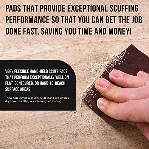 Dura-Gold Premium 6" x 9" Scuff Pads, 5 Each Maroon General Purpose & 5 Each Gray Ultra Fine - Scuffing, Scouring, Sanding, Paint Primer Prep Adhesion Scratch - Surface Preparation Automotive Autobody