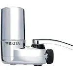 Brita Water Filter for Sink, Faucet Mount Water Filtration System for Tap Water, Reduces 99% of Lead, Chrome