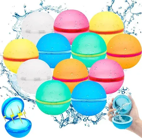 WowDay Reusable Water Balloons for Kids, Summer Party, Bath Toy, Water Battle ...