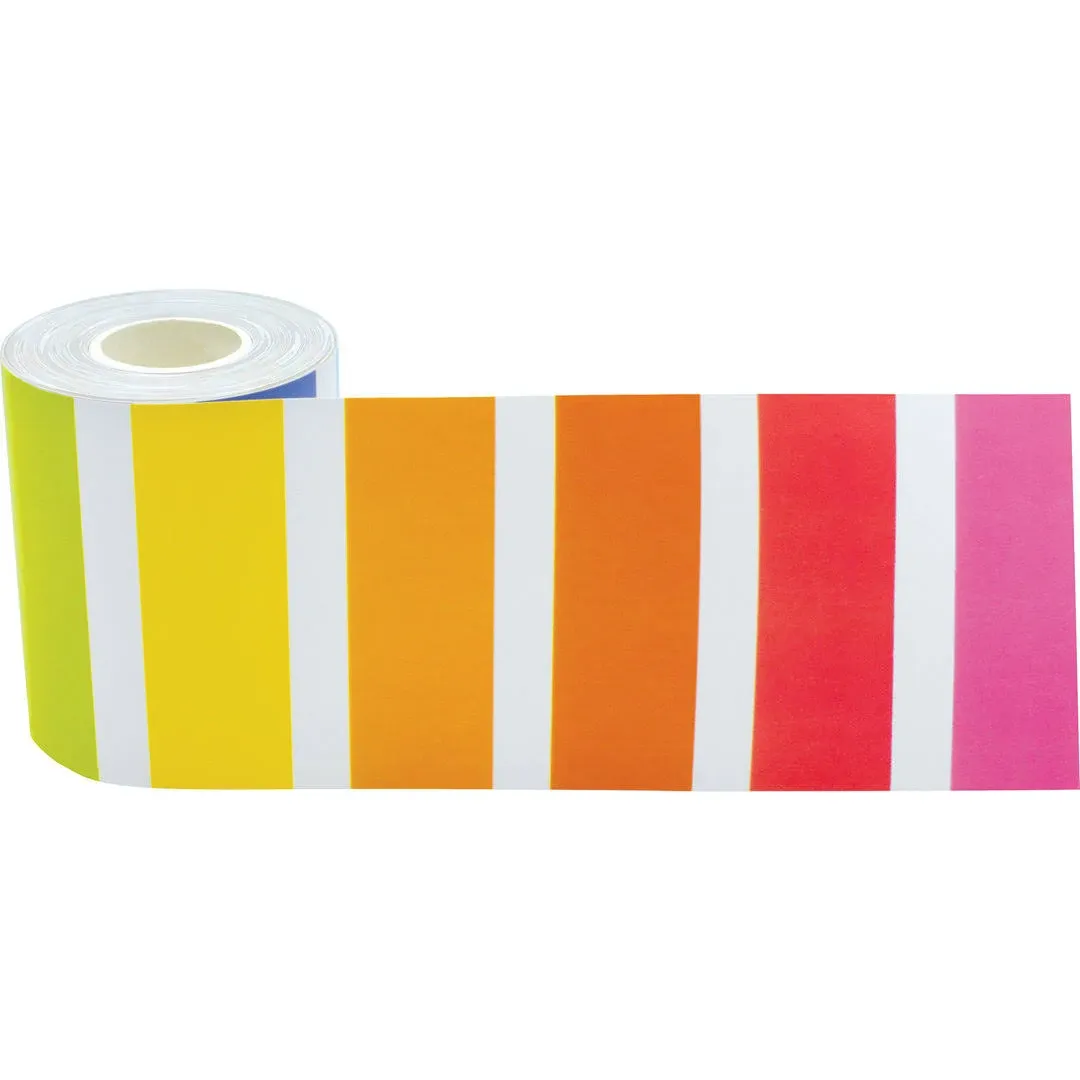 Teacher Created Resources Colorful Stripes Straight Rolled Border Trim, 50 Feet ...