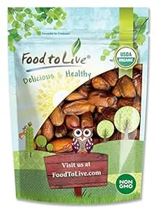 Food to Live Organic Deglet Noor Dates, 8 Ounces - Pitted, Non-GMO, Soft & Juicy, Unsulfured, Raw, Dried Fruit, No Sugar Added, Vegan, Kosher, Paleo, Sirtfood, Bulk, Good Source of Dietary Fiber.