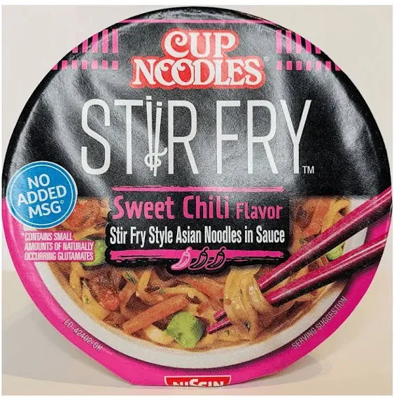 Cup Noodles Stir Fry Noodles Hot Garlic Chicken Flavor