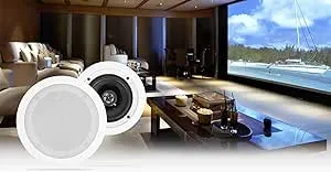 Rockville 2 HC55-16 White 5.25" 300 Watt in-Ceiling Home Theater Speakers 16 Ohm