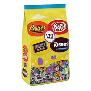 REESE'S, KIT KAT and HERSHEY'S Miniatures Chocolate Assortment Treats, Easter Candy, 29.95 oz Bulk Variety Bag (120 Pieces)