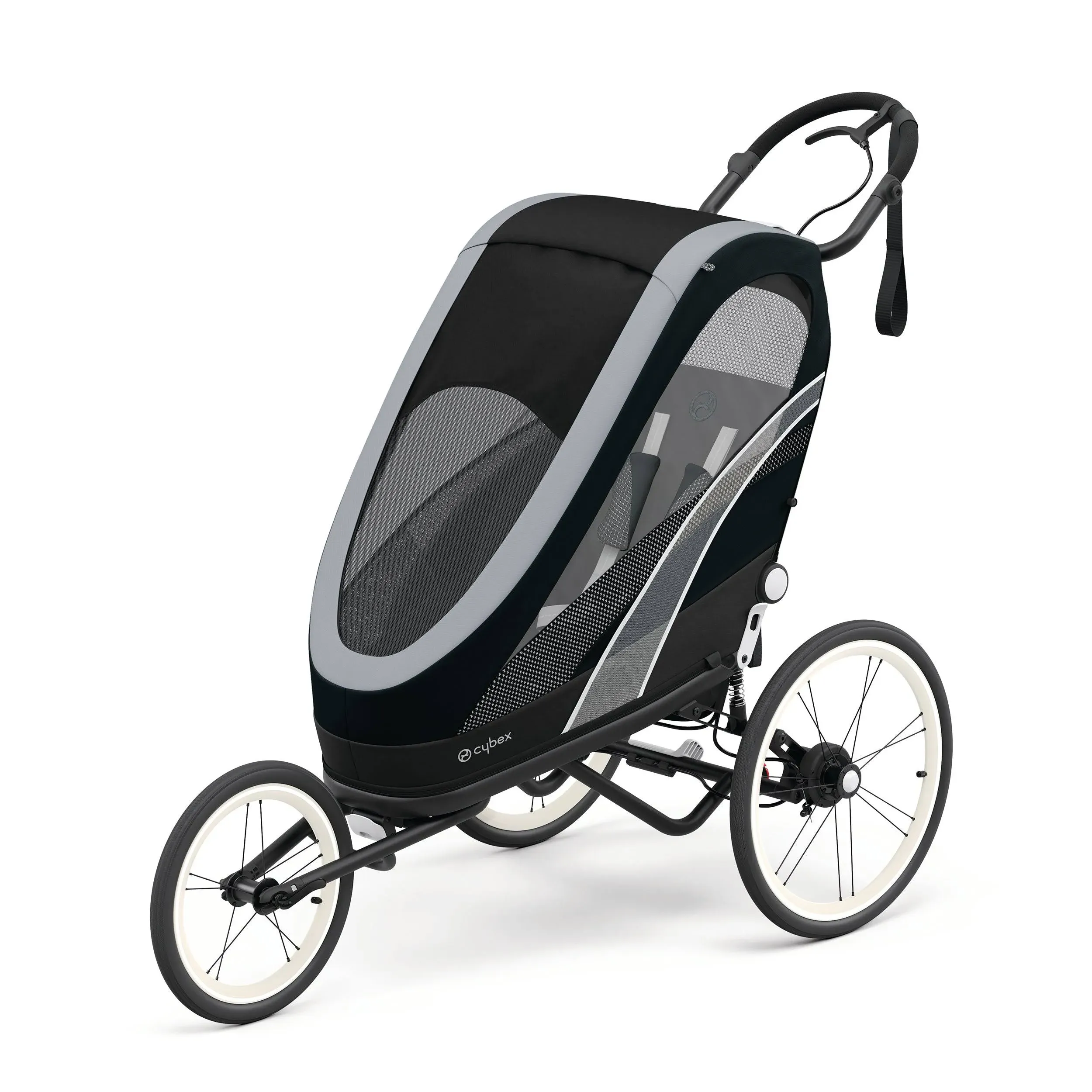 CYBEX ZENO 4-in-1 Multisport Trailer, Compact Fold, Smooth Ride Suspension and Air Filled Tires, Baby Trailer for 6 Months+