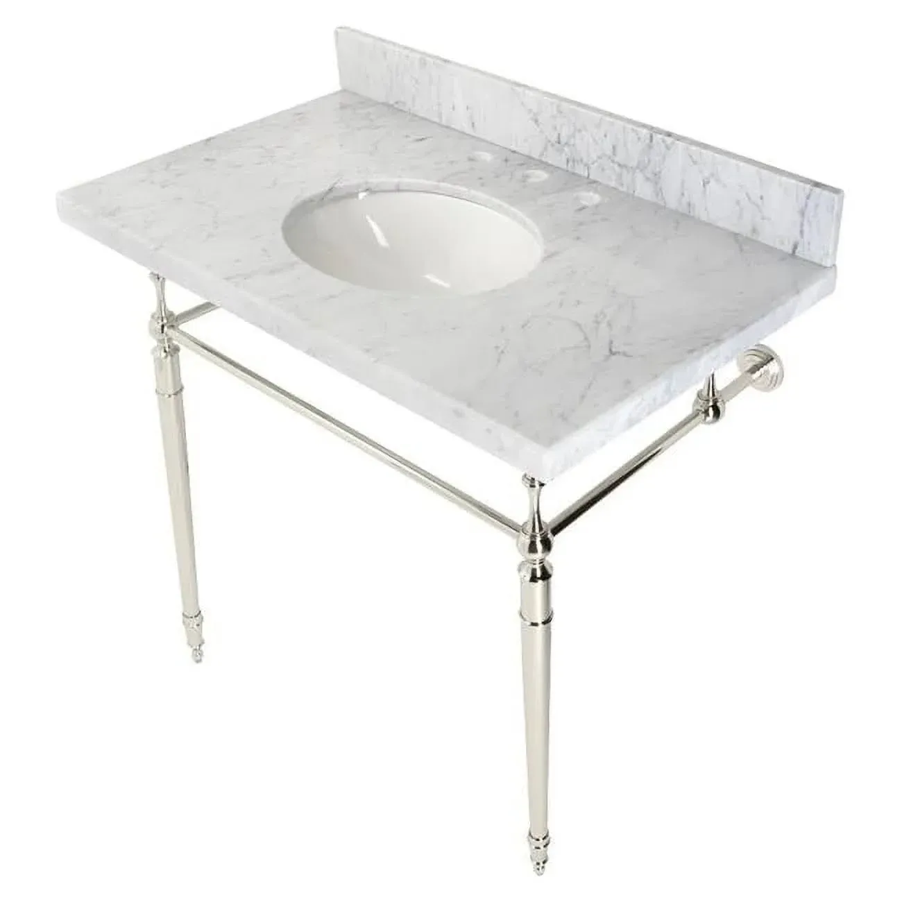 Kingston Brass KVPB3622M86 36 in. Edwardian Console Sink with Brass Legs - 8 in ...