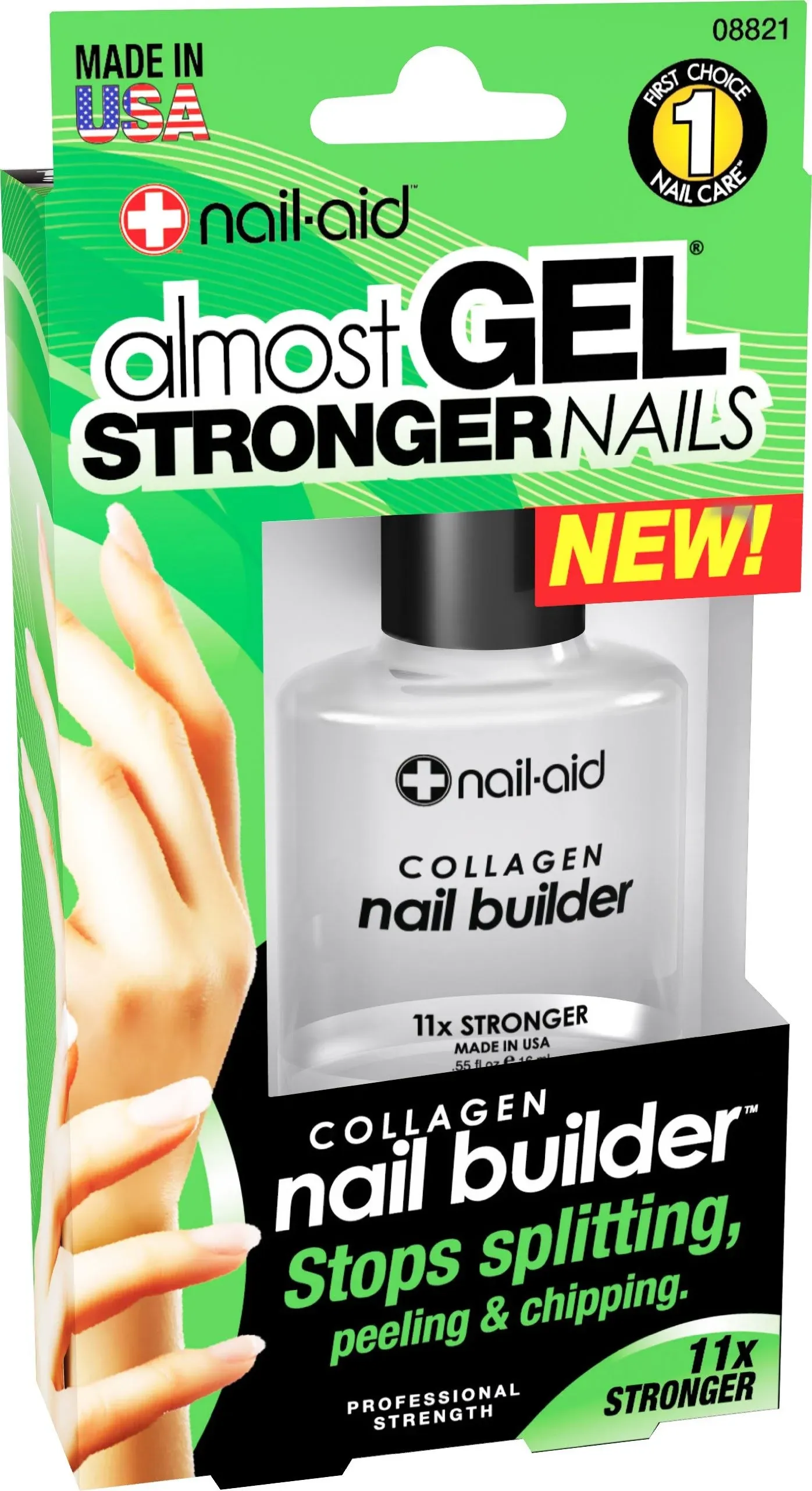 NAIL-AID Collagen Power Coat, Clear, 0.55 Fluid Ounce