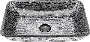 Vigo VG07084 Rectangular Gray Onyx Glass Vessel Bathroom Sink