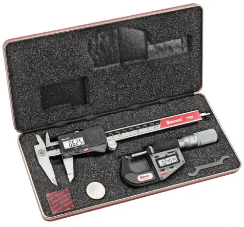 Starrett Basic Electronic Tool Set with 6&#034; Slide Caliper and 1&#034; Micromete S766AZ