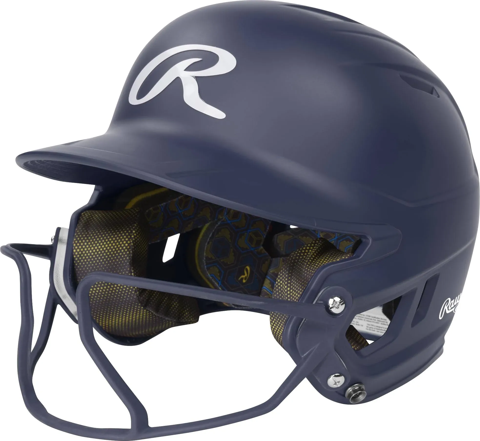 Rawlings Mach Hi-Viz Senior Fastpitch Softball Batting Helmet in Navy