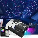 AKEPO 20W RGBW Twinkle Dual-Head Different Color APP Fiber Optic Lights, Colo...