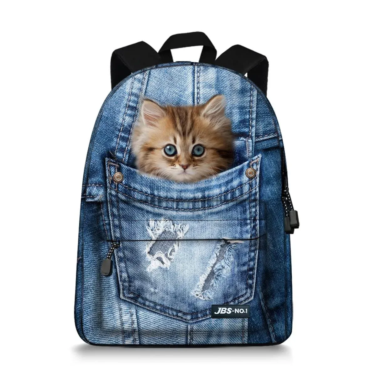 Cute Cats Backpack for Teen Girls BoysCanvas Dogs Animals BookBags for School...