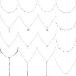 Yaomiao 16 Pieces Layered Choker Necklace Adjustable Pendant Necklace Moon Sequins Choker Multilayer Chain Necklace Set for Women Girls