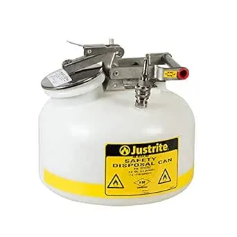 Justrite® 2 Gallon White Centura™ Polyethylene Safety Disposal Can