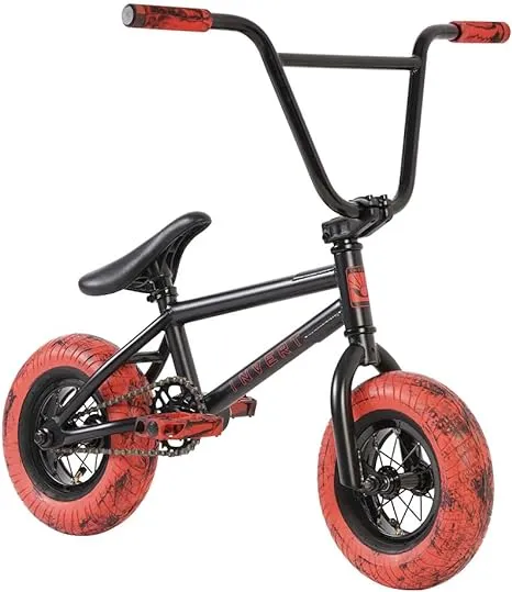 Invert IVS Mini BMX Bike, Top-Load Stem, Fixed Saddle, Lightweight Hi-Tensile Steel Frame, Freestyle BMX with Custom Marble Tires for Kids Aged 6 and Up Supports 220 lbs