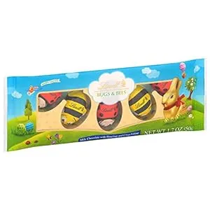 Lindt Bugs & Bees, Milk Chocolate Candy with Hazelnut and Crisp Filling, 1.7 oz. 5-Pack