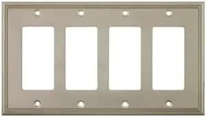 Cosmas 65075-SN Satin Nickel Quad GFCI / Decora Wall Plate